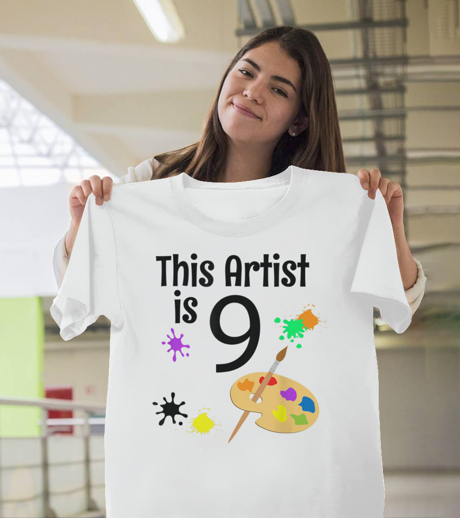 This Artist Is 9 Year Old Painting Birthday Party T-Shirt