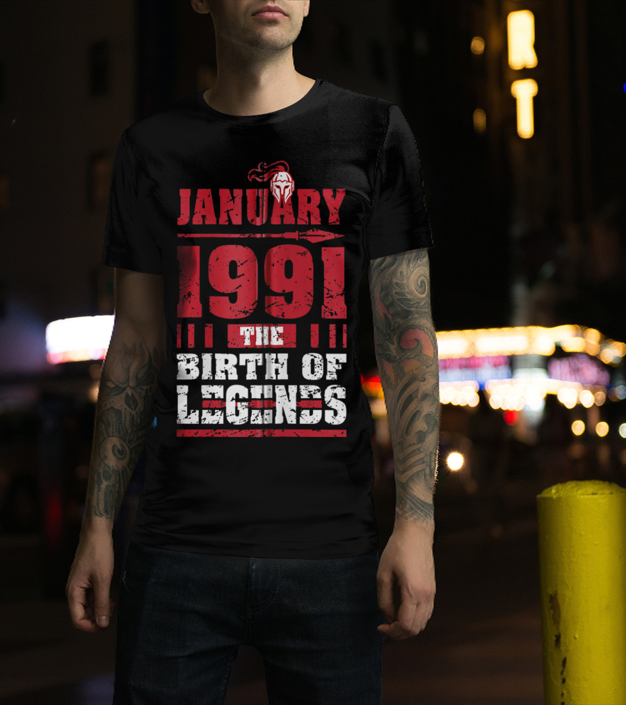 January 1991 The Birth Of Legends Helmet Emblem T-Shirt