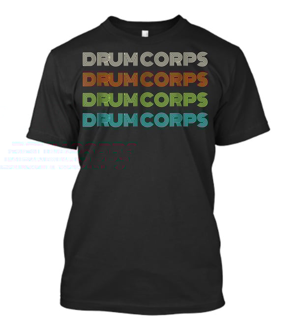 Drum Corps Retro 70s Style Multi-Color Typographic T-Shirt