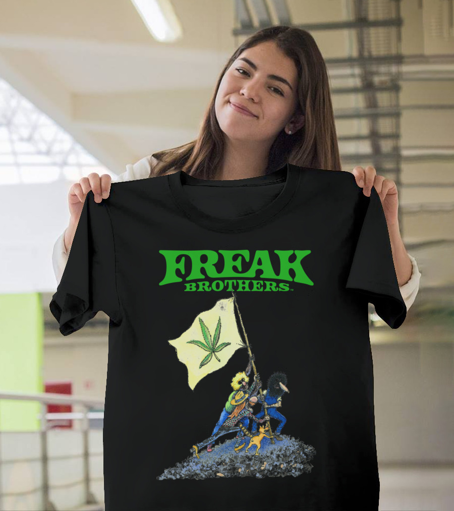 Freak Brothers Cannabis Flag Iconic Comic T-Shirt