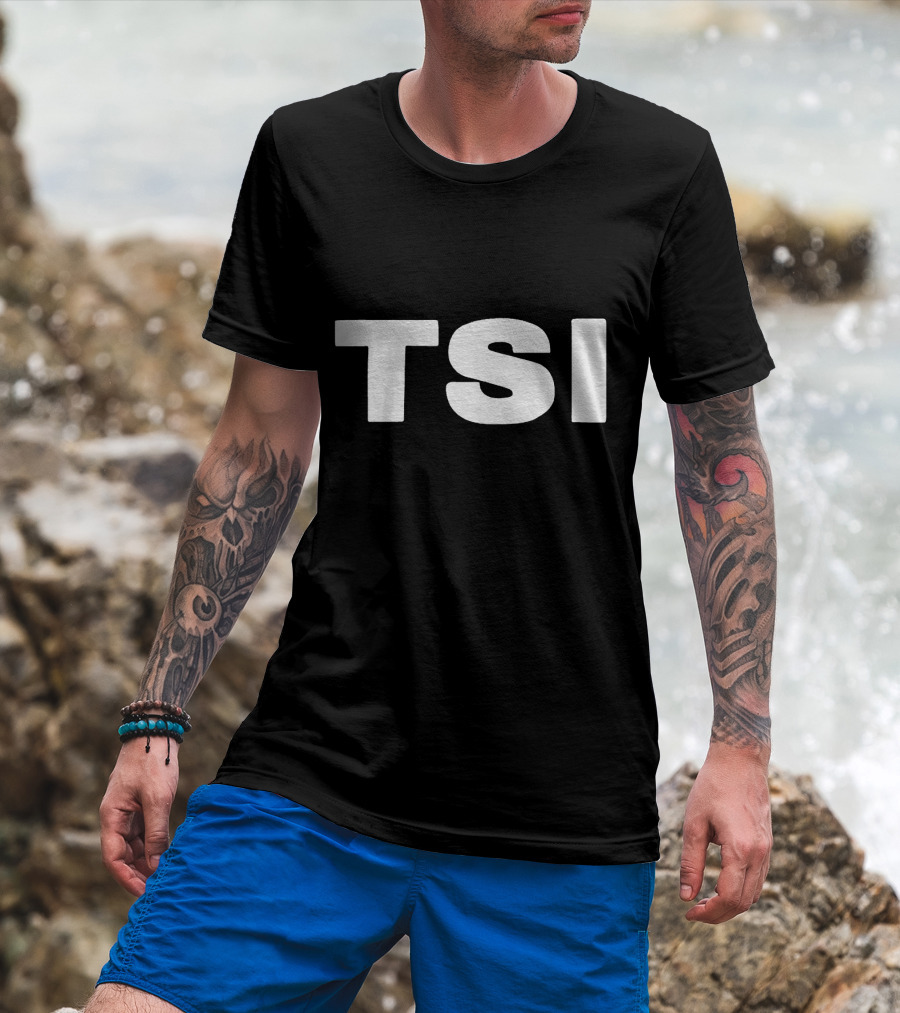 TSI Bold White Text On Minimalist Background T-Shirt