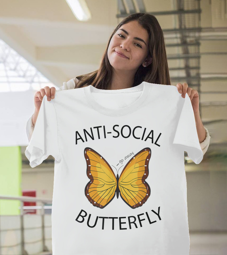 Anti-Social Butterfly Yellow Wings T-Shirt