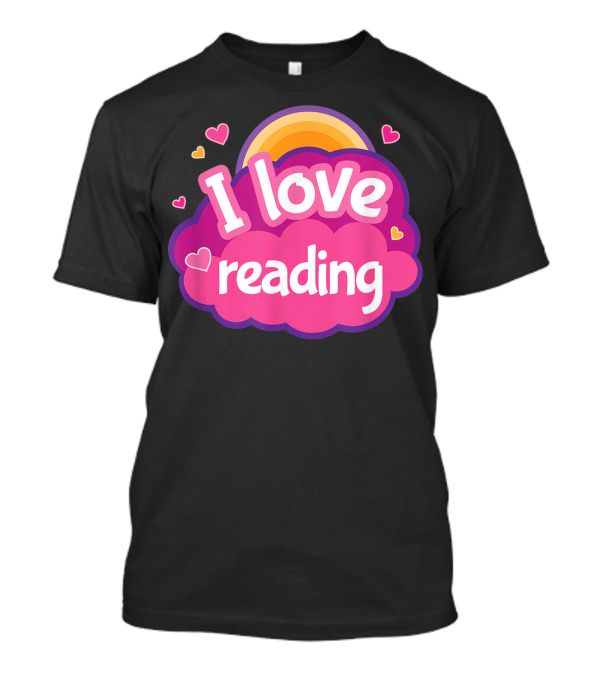 I Love Reading Heart Cloud Rainbow Book Club Librarian T-Shirt