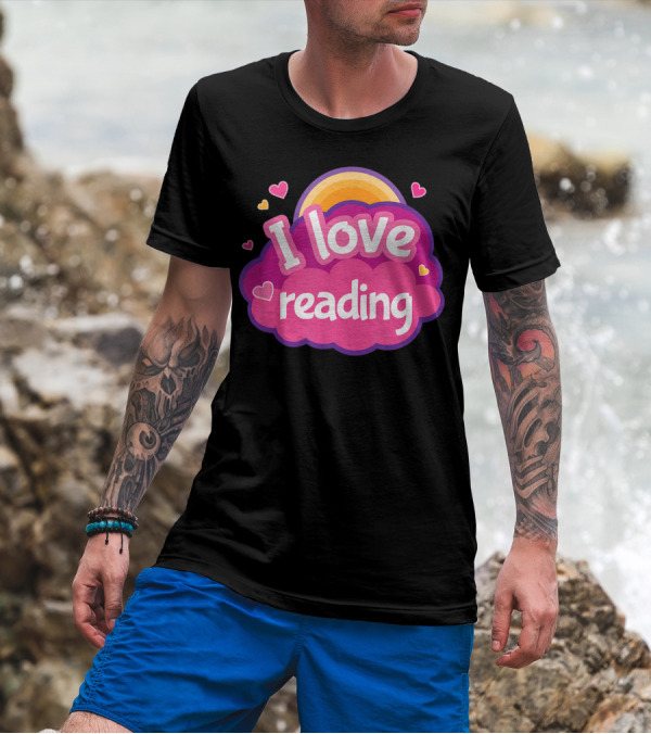 I Love Reading Heart Cloud Rainbow Book Club Librarian T-Shirt