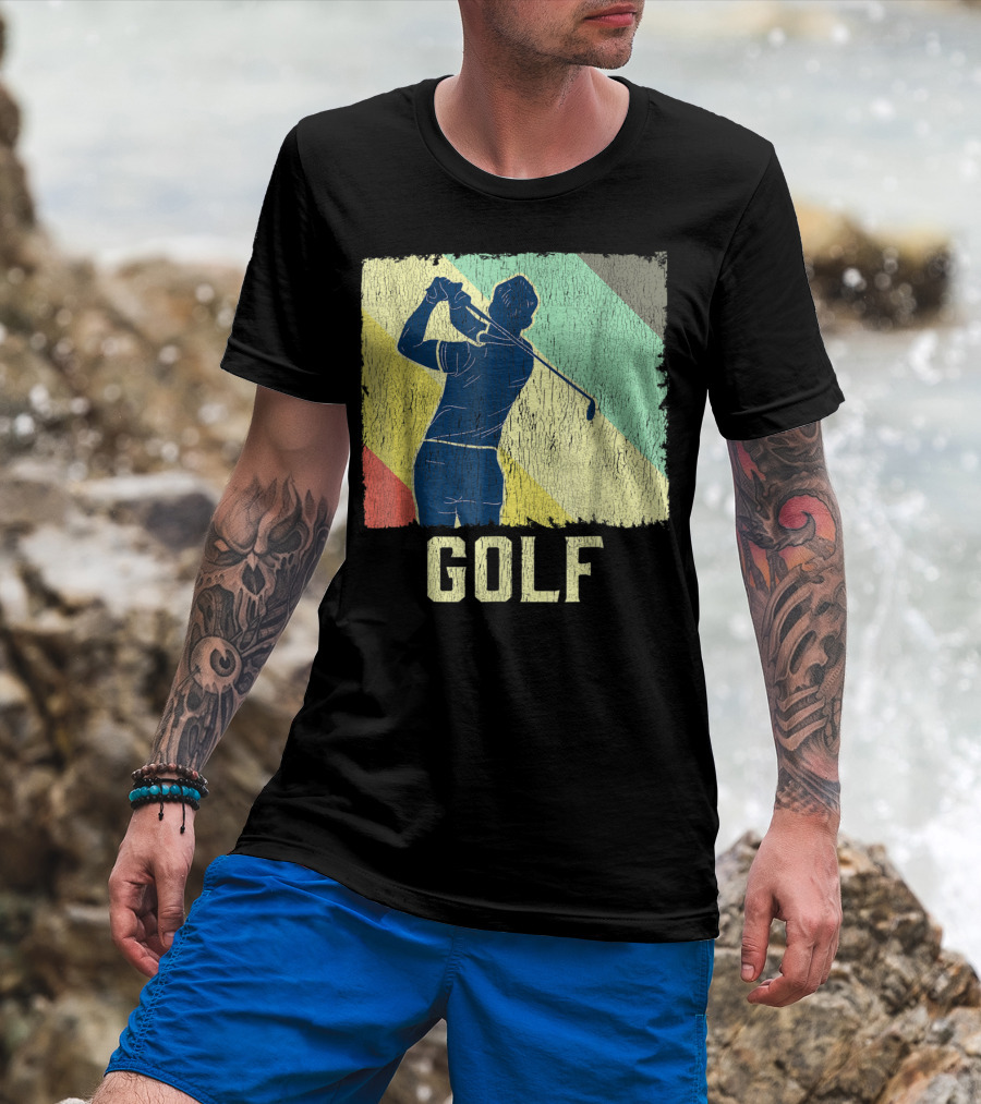 Classic Vintage Golfer Swing Golf Club T-Shirt