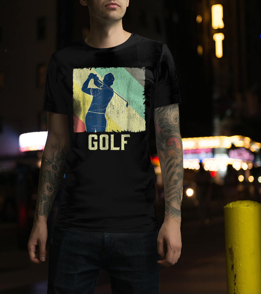 Classic Vintage Golfer Swing Golf Club T-Shirt