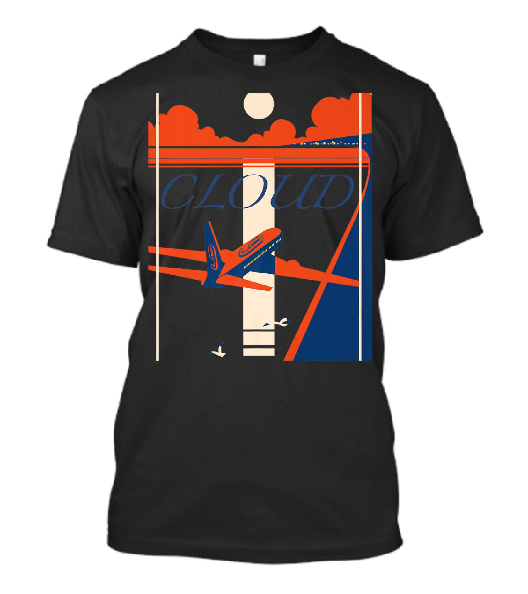 Cloud 9 Mile High Club Airplane Vintage Aesthetic T-Shirt