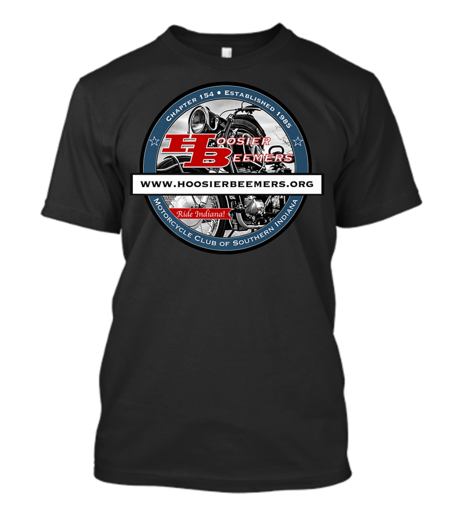Chapter 154 Established 1985 Hoosier Beemers Ride Indiana Motorcycle Club Of Southern Indiana Www.hoosierbeemers.org T-Shirt