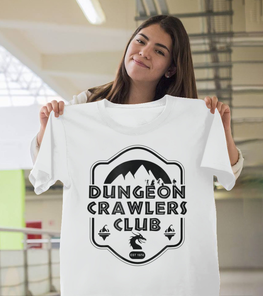 Dungeon Crawlers Club Est 1974 Cool Gamer Geek RPG T-Shirt