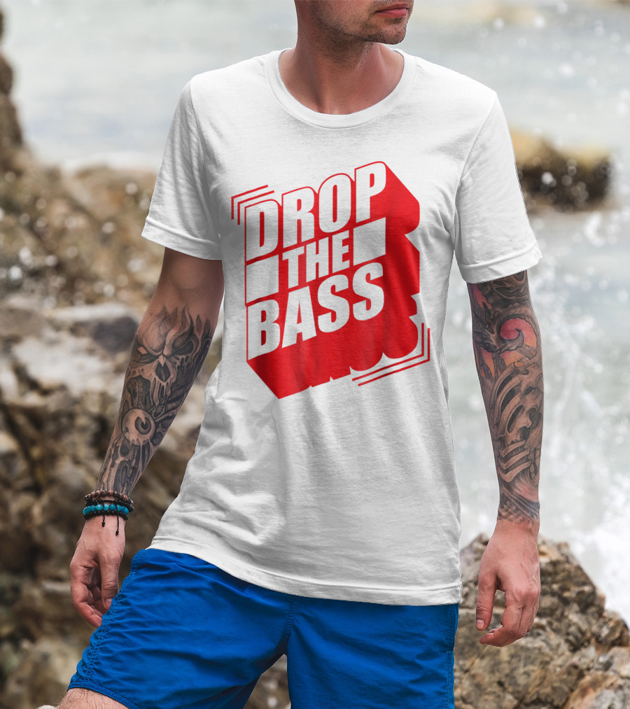 Drop The Bass Fun Edm Techno Festival Club T-Shirt