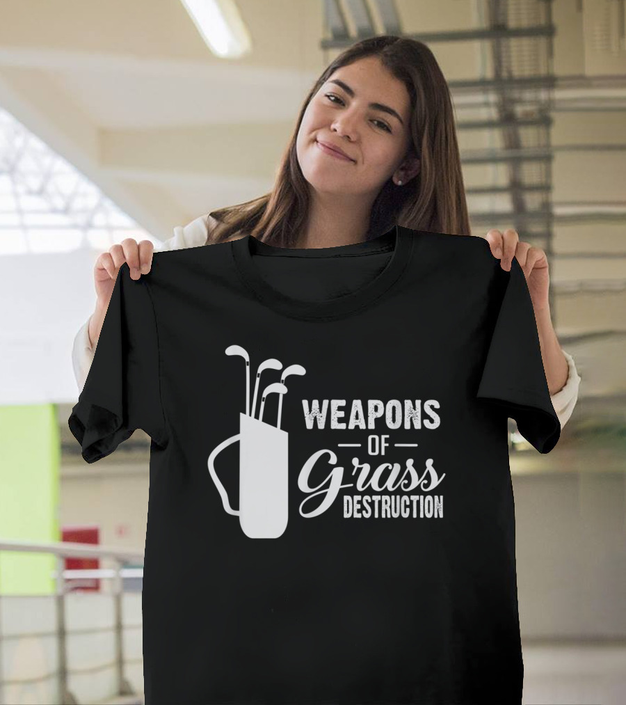 Weapons of Grass Destruction Golf Club Bag with Funny Golf Clubs T-Shirt