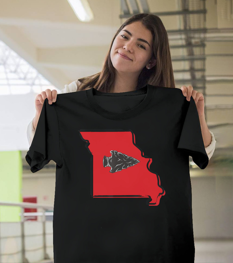 Native To Missouri Red State with Arrowhead T-Shirt