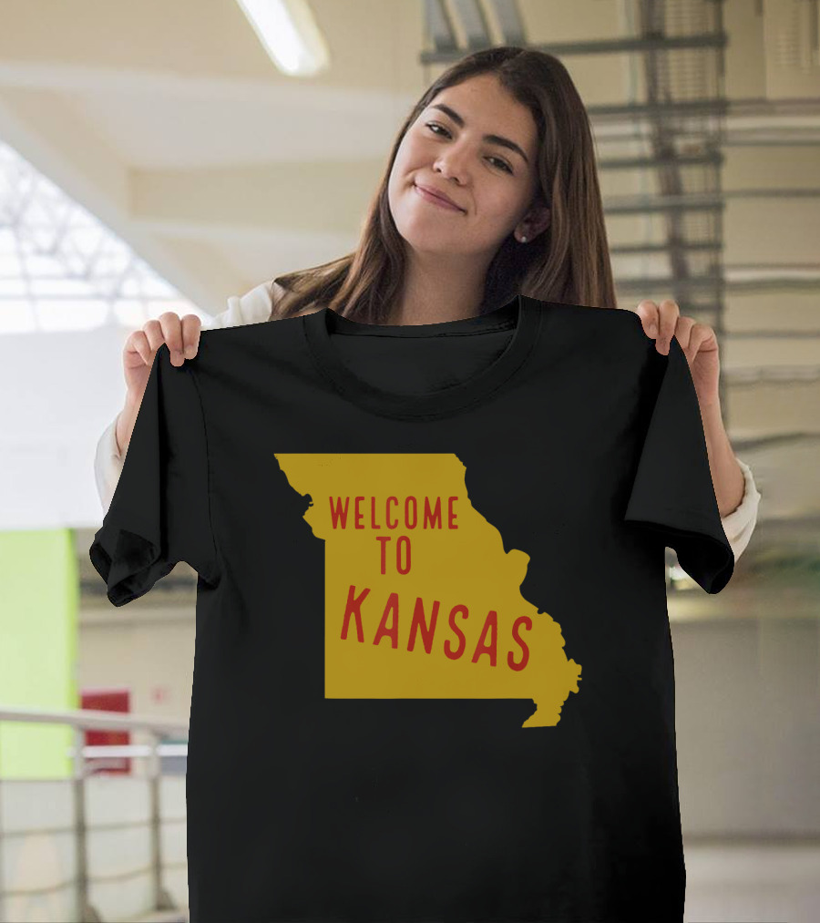 Welcome to Kansas Funny Trump Missouri Cit Map Joke T-Shirt