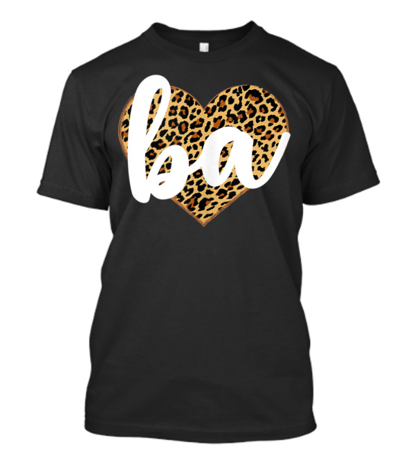 Ba Leopard Print Heart Cute Tank Top T-Shirt