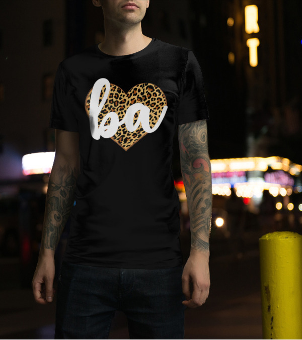 Ba Leopard Print Heart Cute Tank Top T-Shirt