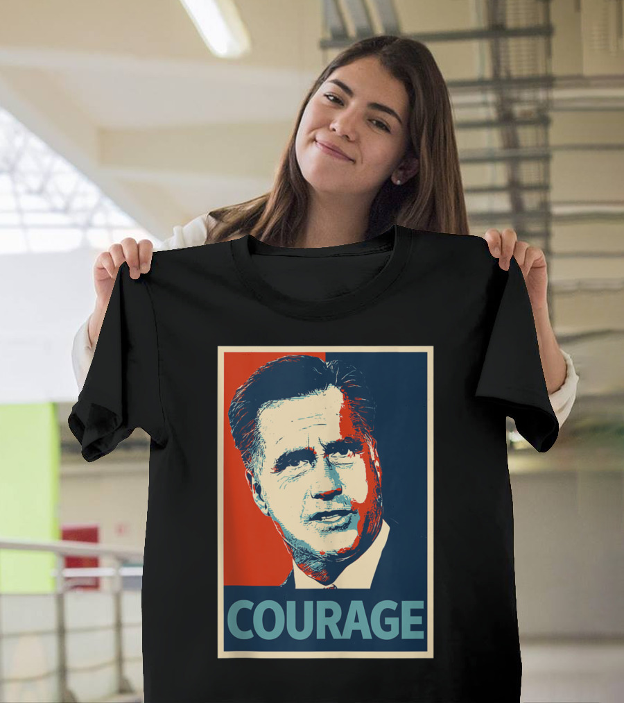 Mitt Romney Courage Iconic Red and Blue T-Shirt