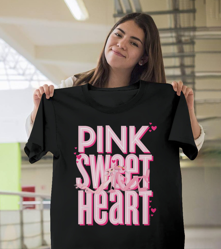 Pink Panther Sweetheart Valentine's Day Pink Hearts T-Shirt
