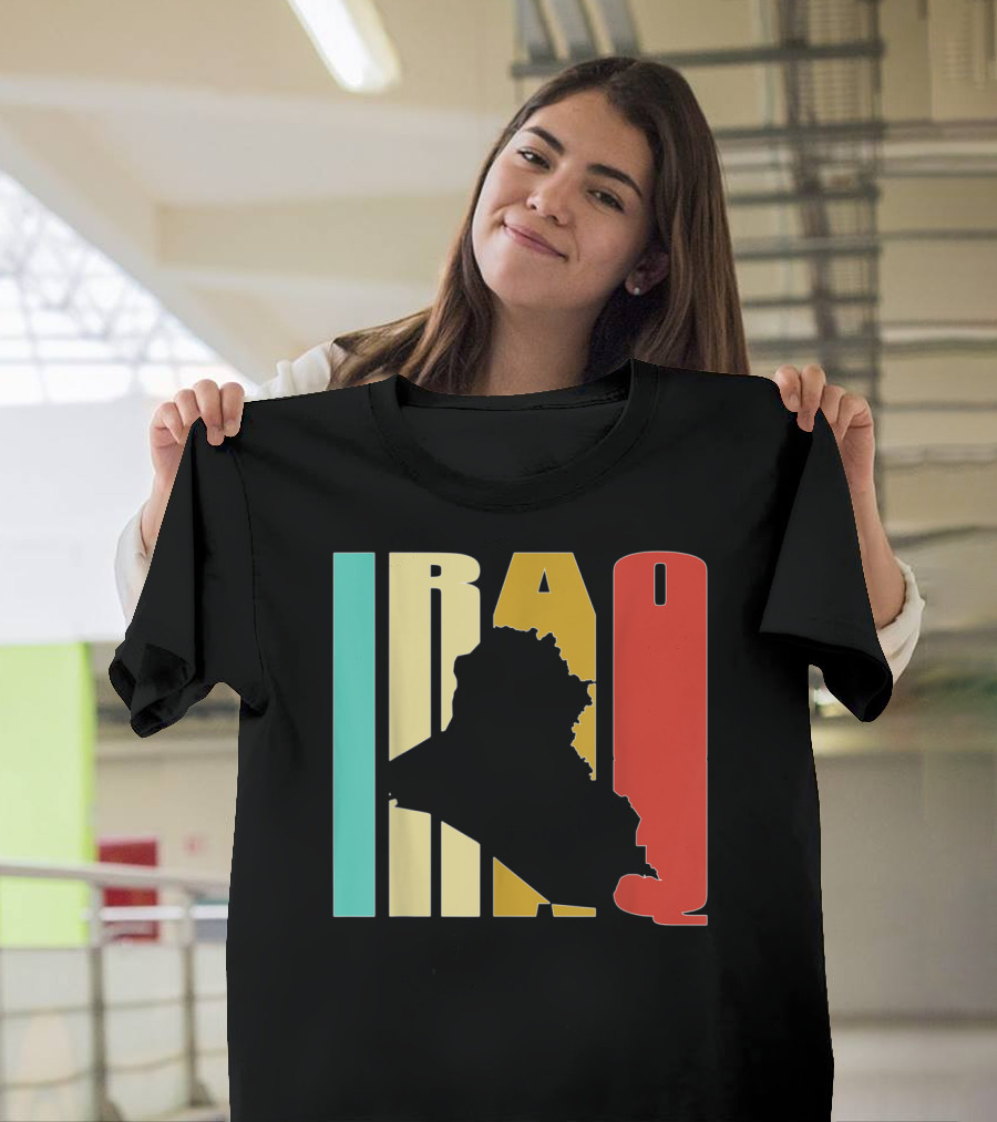 Vintage Iraq Map Iraqi Letters T-Shirt