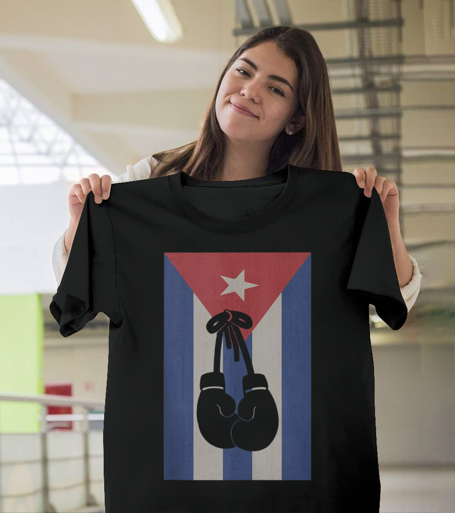 Cuba Boxing Gloves Cuban Flag Mua T-Shirt