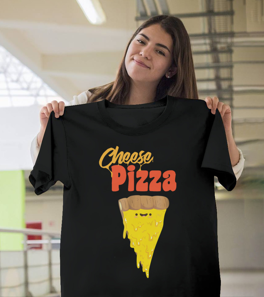 Cheese Pizza Slice with Melted Smile T-Shirt