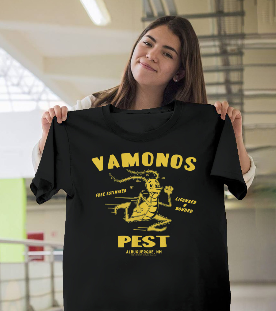 Vamonos Pest Free Estimates Licensed Bonded Albuquerque NM Breaking Bad Yellow Insect T-Shirt
