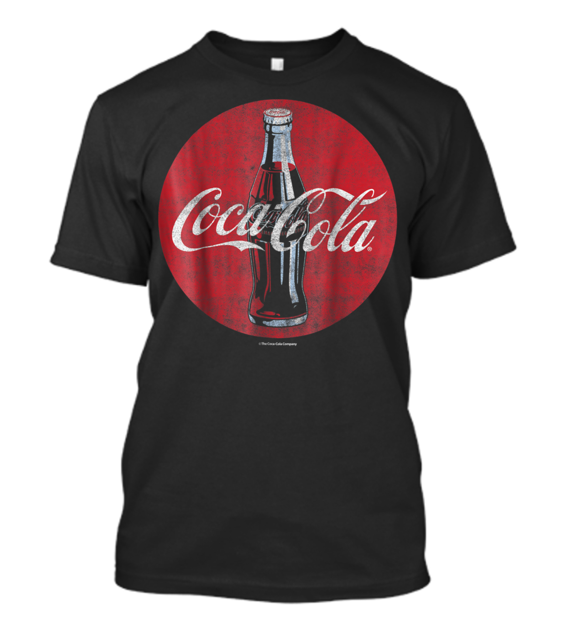 Coca Cola Distressed Bottle Red Disc T-Shirt