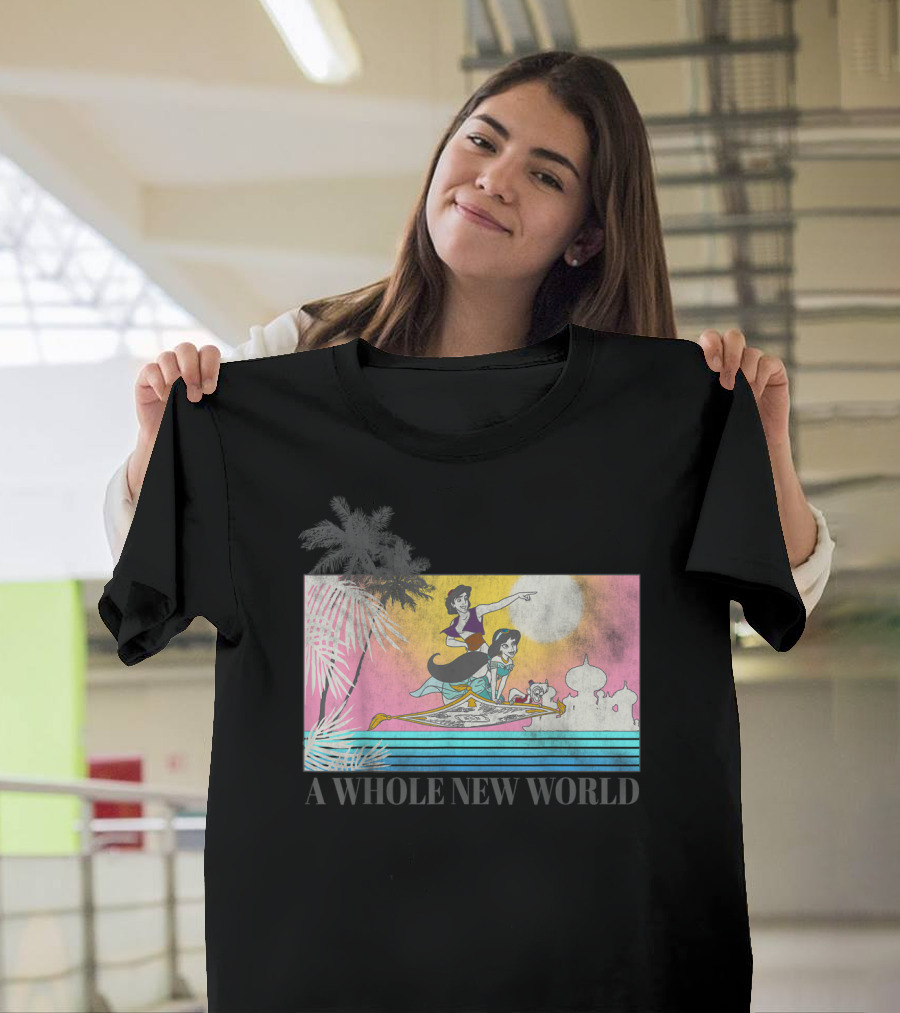 Disney Aladdin and Jasmine A Whole New World Magic Carpet Ride T-Shirt