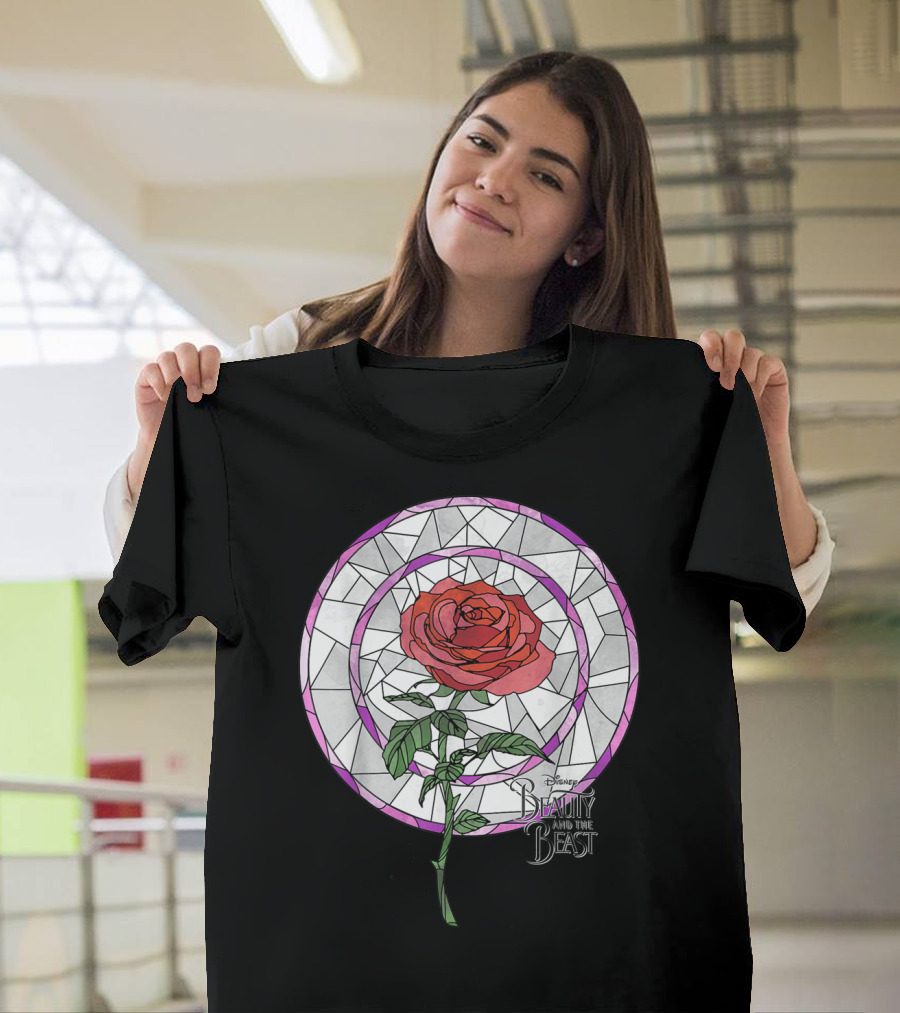 Disney Beauty and the Beast Rose Stained Glass T-Shirt