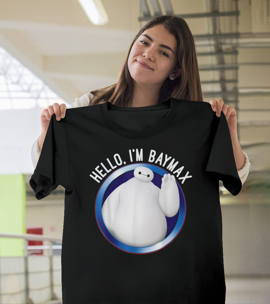 Disney Big Hero 6 Baymax Hello I'm Baymax Wave Circle T-Shirt