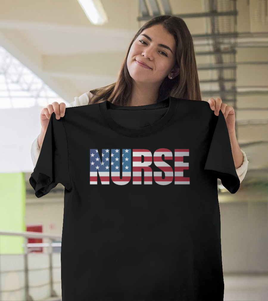 Nurse American Flag Nursing Design Amer T-Shirt