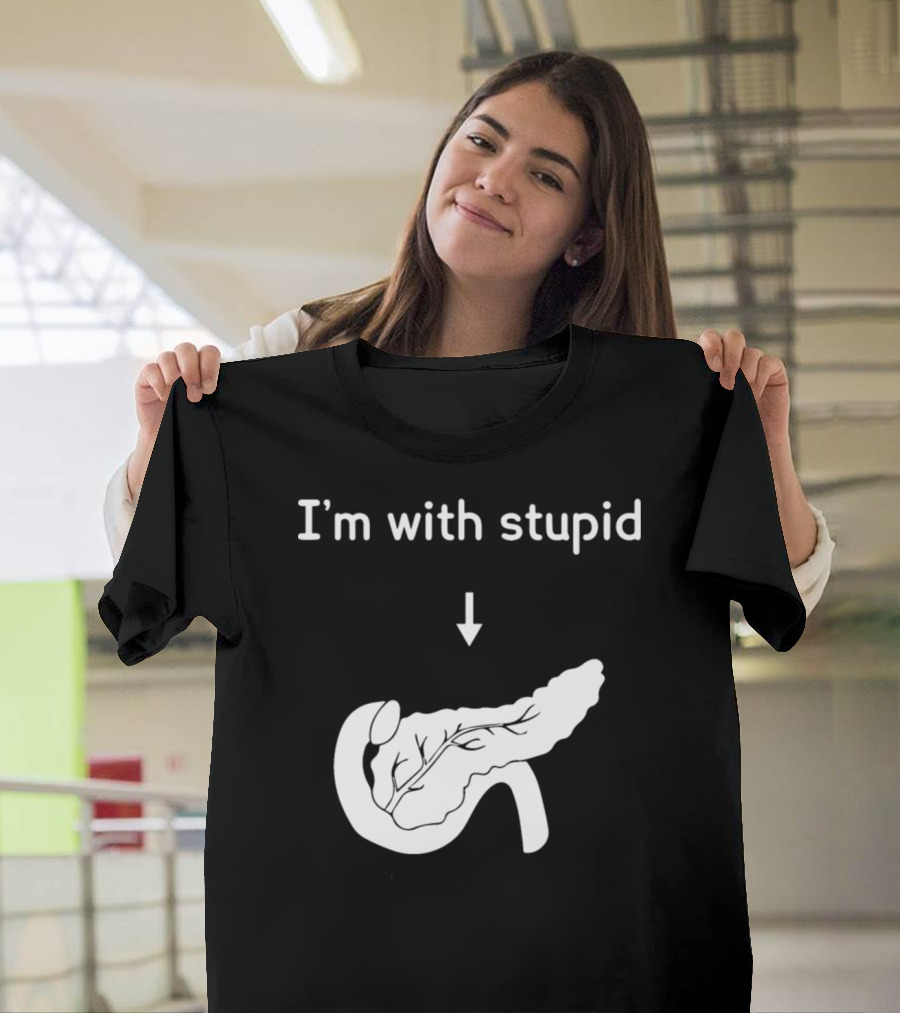 I'm With Stupid Arrow Leaf Image T-Shirt