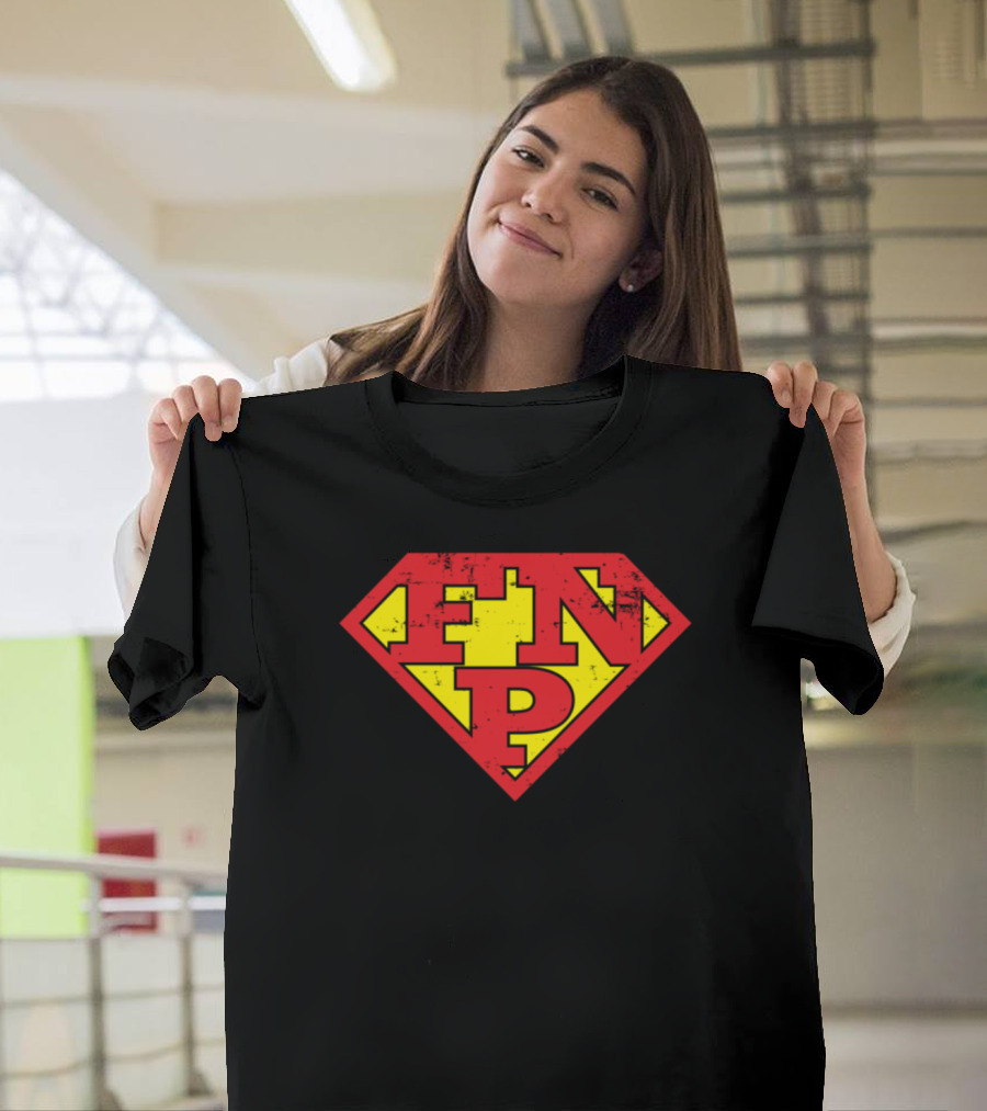 FNP Family Nurse Practitioner Superhero Emblem T-Shirt
