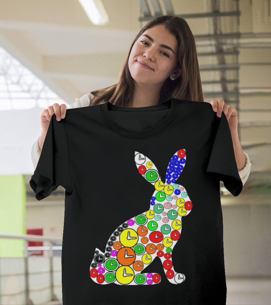 Time Rabbit Clock Color T-Shirt