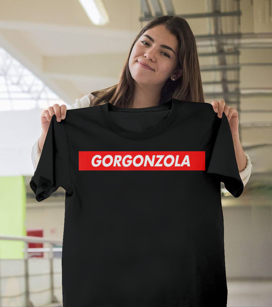 Gorgonzola Red Box Cheese Branding Mockup T-Shirt
