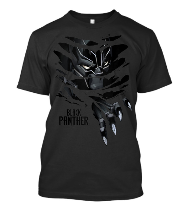 Marvel Black Panther Ripping Through Claws Black Panther Mask And Claws T-Shirt