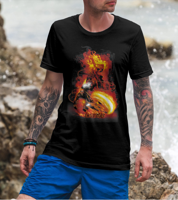 Ghost Rider Marvel Judgement Flames Collage T-Shirt