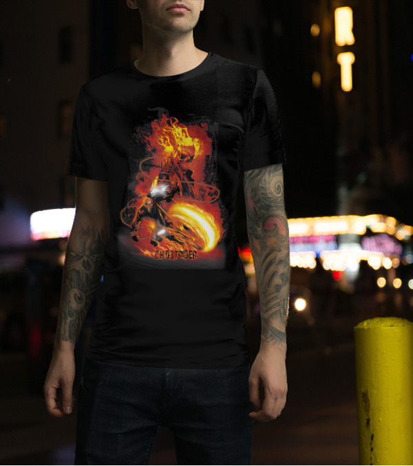 Ghost Rider Marvel Judgement Flames Collage T-Shirt