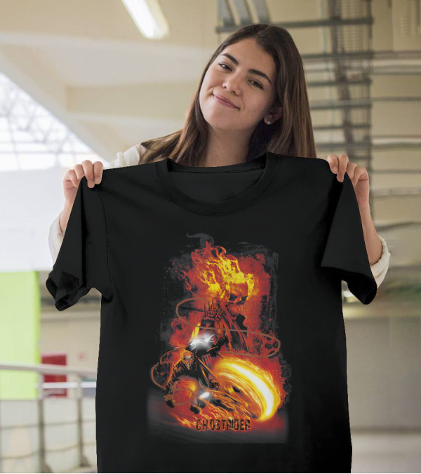 Ghost Rider Marvel Judgement Flames Collage T-Shirt