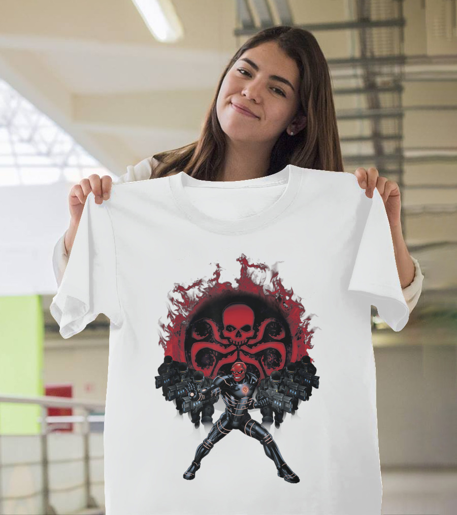 Red Skull Commands Hydra Army Marvel Villains Await Orders T-Shirt
