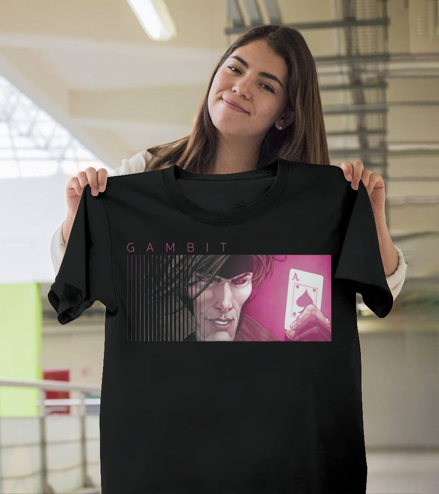 Marvel X-Men Gambit Ace of Spades Playing Card T-Shirt