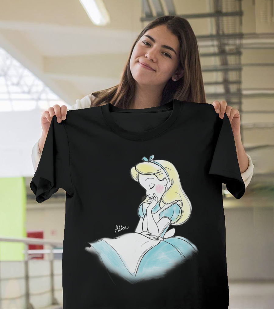 Disney Alice In Wonderland Sketch Alice Dreaming T-Shirt