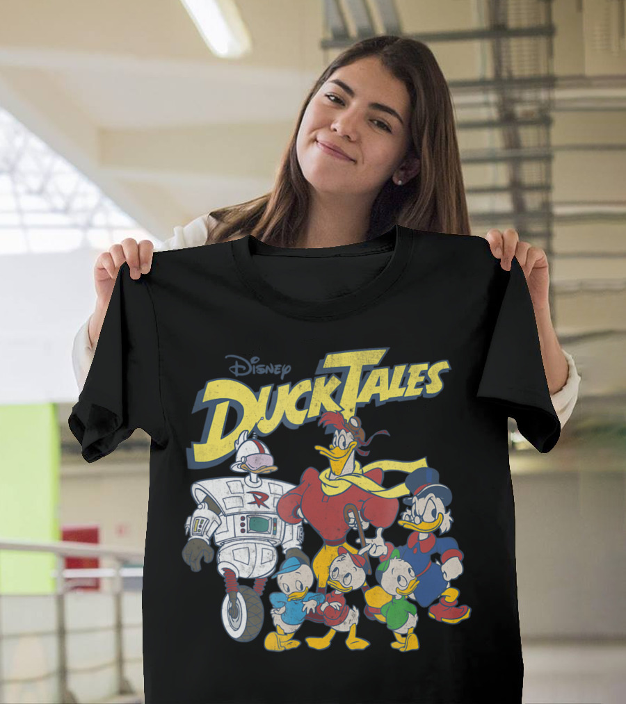 Disney DuckTales Characters Huey Dewey Louie Launchpad McQuack Robot Duck Scrooge McDuck T-Shirt