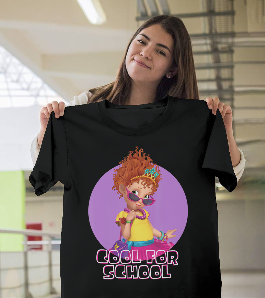 Disney Fancy Nancy Cool for School Purple Circle Background T-Shirt