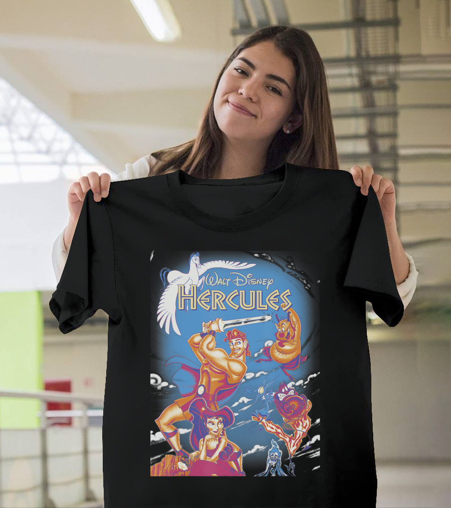 Walt Disney Hercules Main Cast Movie Cover Pegasus Phil Megara Hades Pain Panic T-Shirt