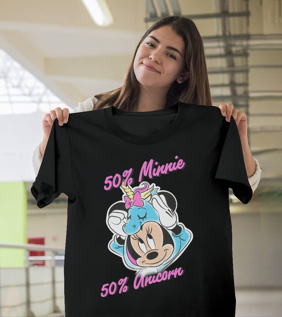 50% Minnie 50% Unicorn Disney Minnie Mouse Unicorn Half Unicorn T-Shirt