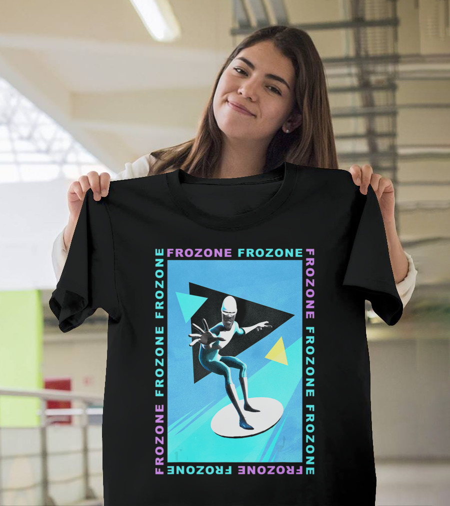 Disney Pixar The Incredibles 2 Frozone Character in Dynamic Action Frame T-Shirt