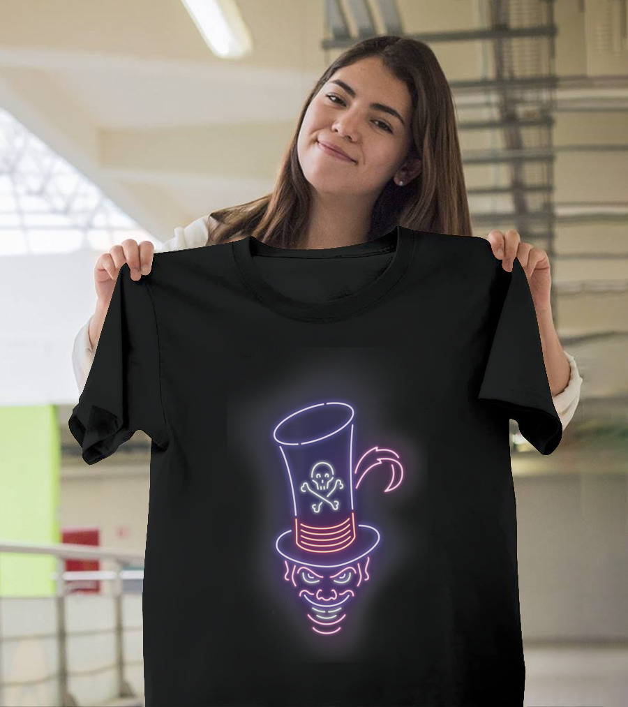 Disney Princess And The Frog Neon Dr Facilier Skull Crossbones Hat T-Shirt