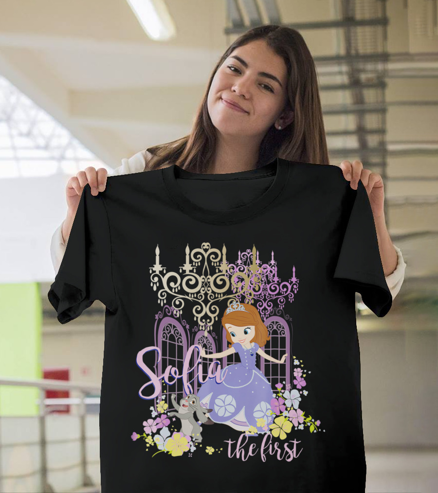 Disney Sofia The First Princess Chandelier Floral Scene T-Shirt