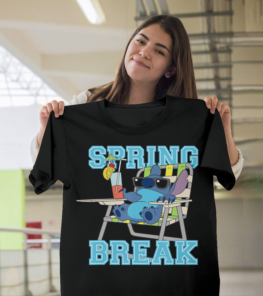 Disney Stitch Spring Break Chill Beach Chair Vibes T-Shirt