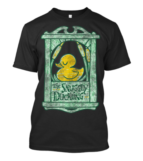 Disney Tangled The Snuggly Duckling Sign With Sleeping Yellow Duck And Green Frame T-Shirt
